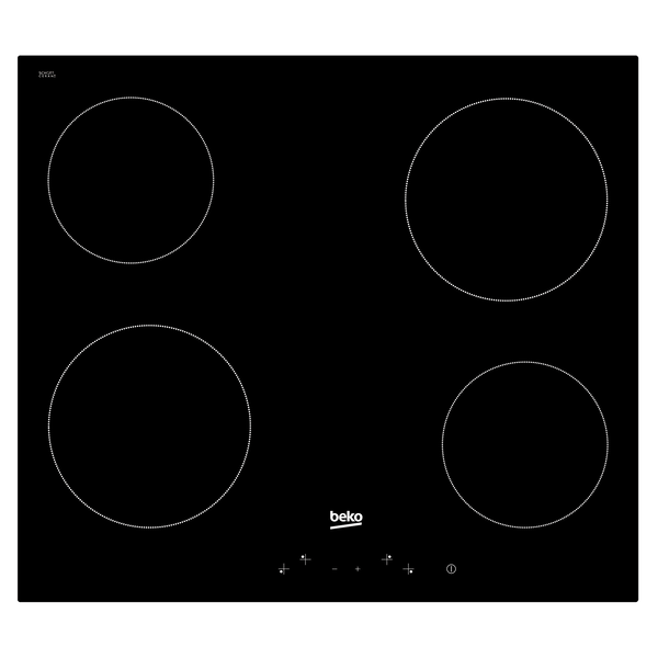 Beko Hic 64400 E Integrado Cerámico Negro Placa De Cocción, Placa (integrado, Cerámico, Negro, 1200 W, 1800 W)