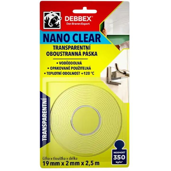 Den Braven NANO CLEARg, 19 mm × 2 mm x 2,5 m