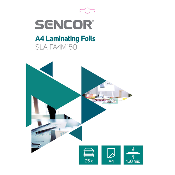 Sencor SLA FA4M150 2x75 mikron A4 fényes lamináló fólia (25 db / csomag)