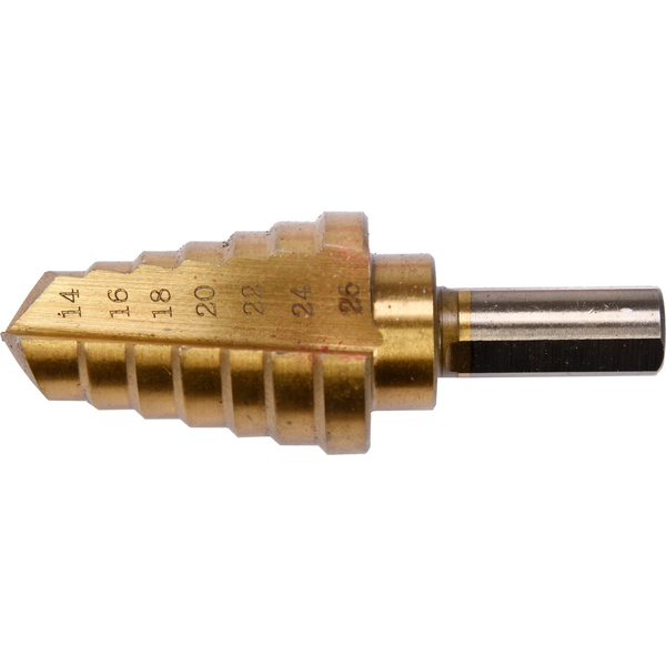 YATO Lépcsős Fúró 14-26 mm 7 Lépcsős HSS Titán-nitrid