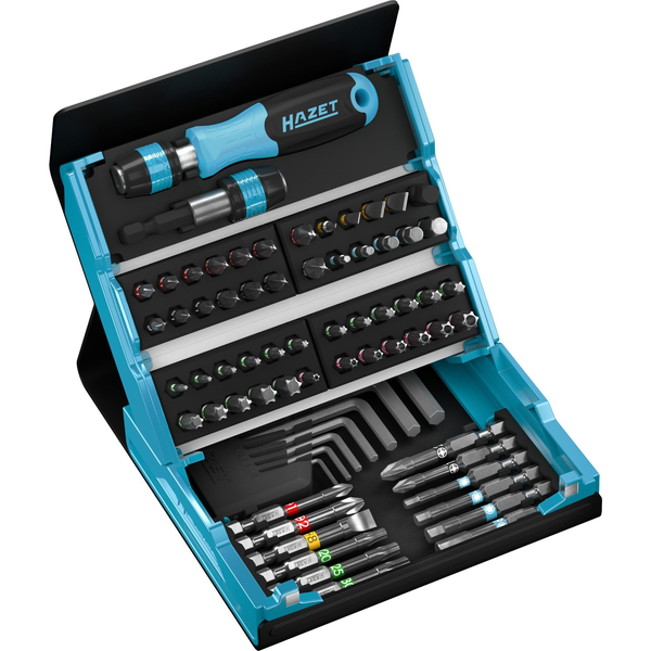 Hazet 2200sc-1 Juego De Puntas De Destornillador (bits), Smartcase ∙ Hexágono Macizo 1/4 Pulgadas (6,3 Mm) ∙ Perfil De Ranura, Perfil Phillips (ph), Perfil Pozidriv (pz), Perfil De Hexágono Interior, Perfil Torx® Interior, Perfil Torx® A Prueba D
