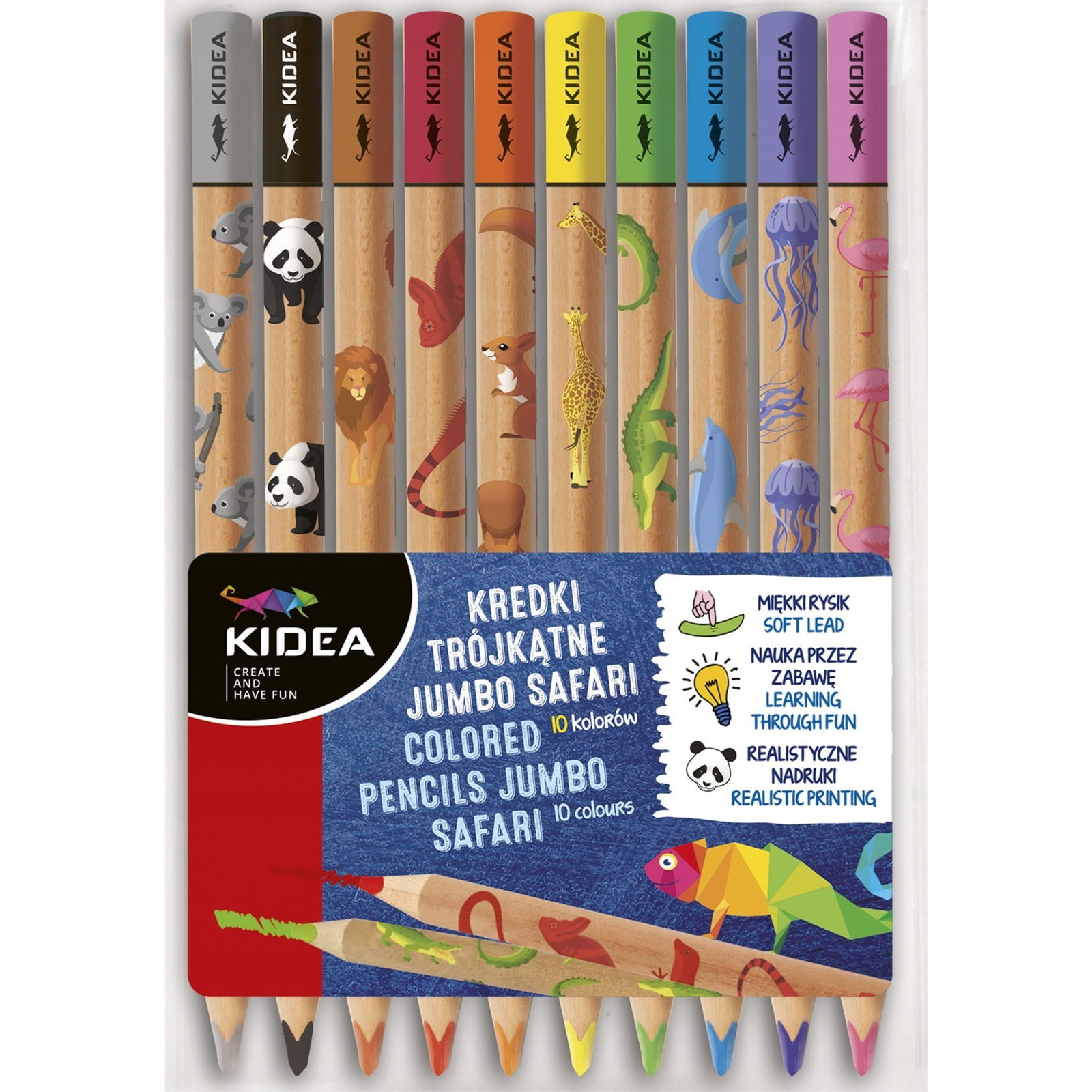 Kidea Jumbo EKO VASTAG Háromszög Színesceruza - 10 db-os (KTJS10KKA) (KTJS10KKA)