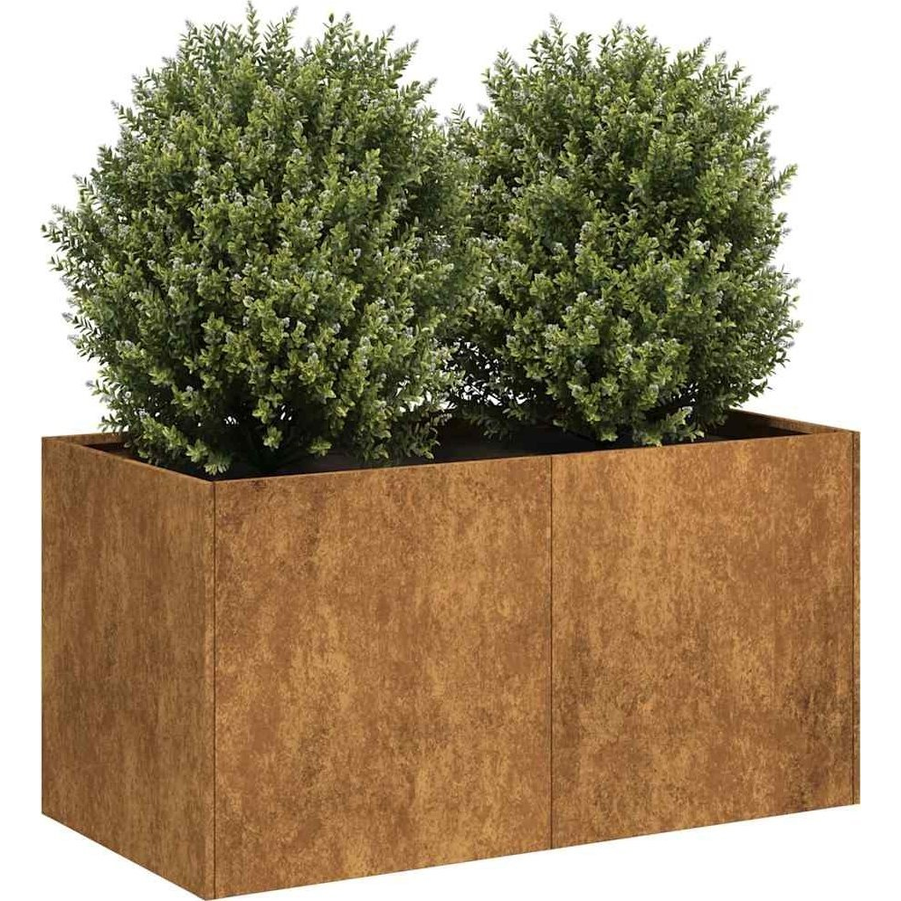 növénytartó rozsdás 80x40x40 cm időjárásálló acélból (860674)