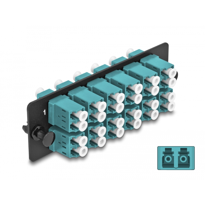 Delock Üvegszálas adapter panel LC Duplex OM4 12 port víz színű (66933) (66933)