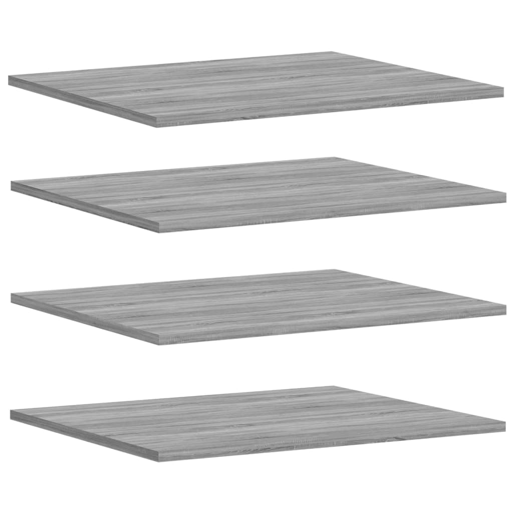 4 db szürke sonoma színű szerelt fa fali polc 60 x 50 x 1,5 cm (838251)
