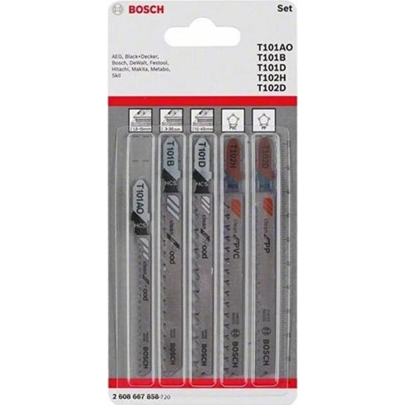 Bosch Accessories 2608667858 Homorítófűrészlap készlet Wood and Plastics, 5 db, egykamrás szár 5 db