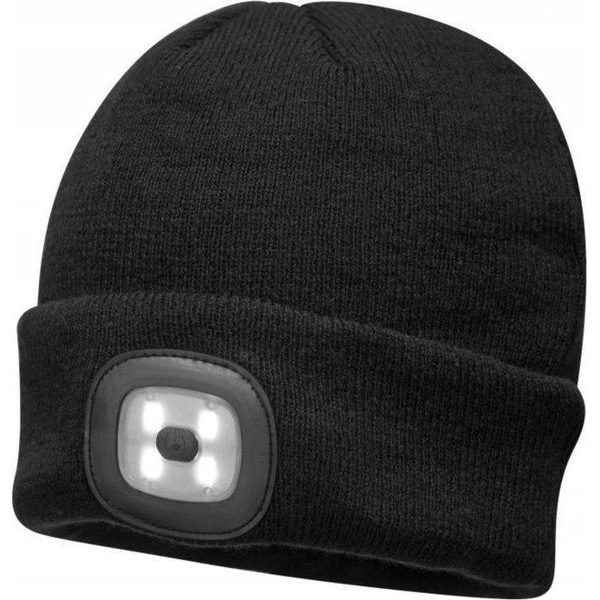 Gorro Beanie Con Led Recargable Por Usb Negro