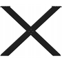 3 db fekete acél étkezőasztal lábak X-alakú 90x(72-73) cm