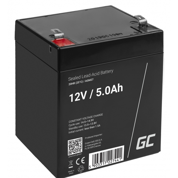 Green Cell AGM27 12V 5Ah UPS Akkumulátor