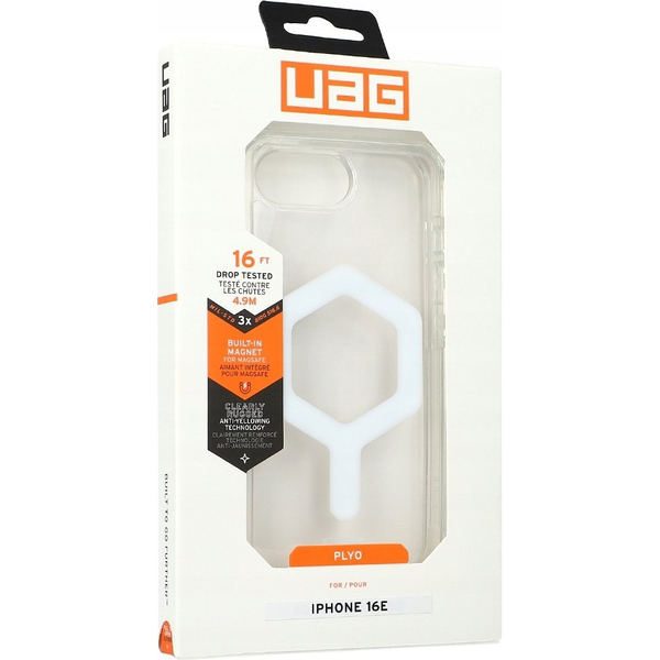 UAG Plyo MagSafe Apple iPhone 16e hátlap tok, átlátszó/fehér (114501114341)