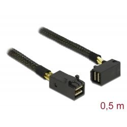 Delock Mini SAS HD SFF-8643 > Mini SAS HD SFF-8643, ívelt kábel 0,5m (83621) (delock83621)