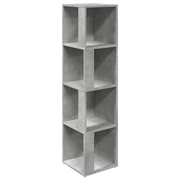 betonszürke forgácslap sarokszekrény 33 x 33 x 132 cm