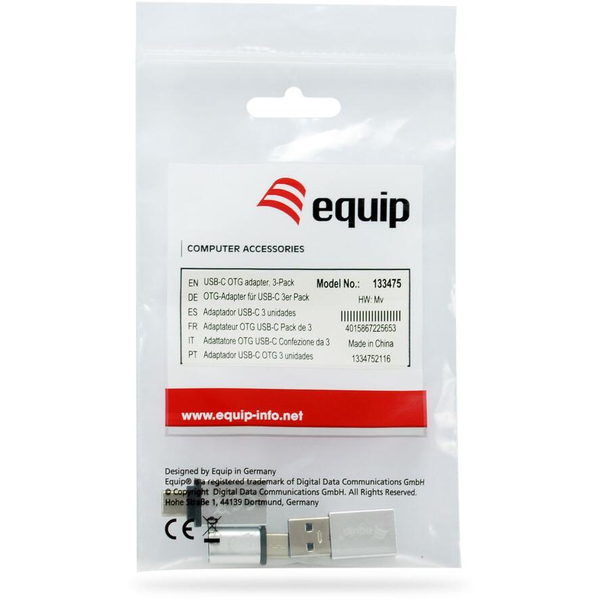 Equip 133475 adaptador para cabos USB C, USB C, USB A USB A, Micro-USB, USB C Prateado