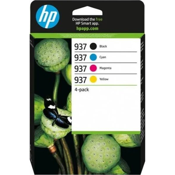 HP 937 4-Pack CMYK(4) Original Ink Cartridge blækpatron Standard udbytte Sort, Blå, Magenta, Gul