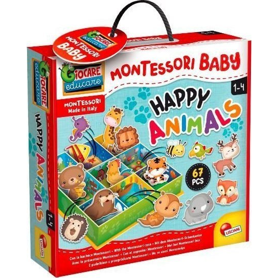 Liscinai - Puzzles Montessori Con Caja 3d Y Piezas De Animales, Para Niños +1 Año