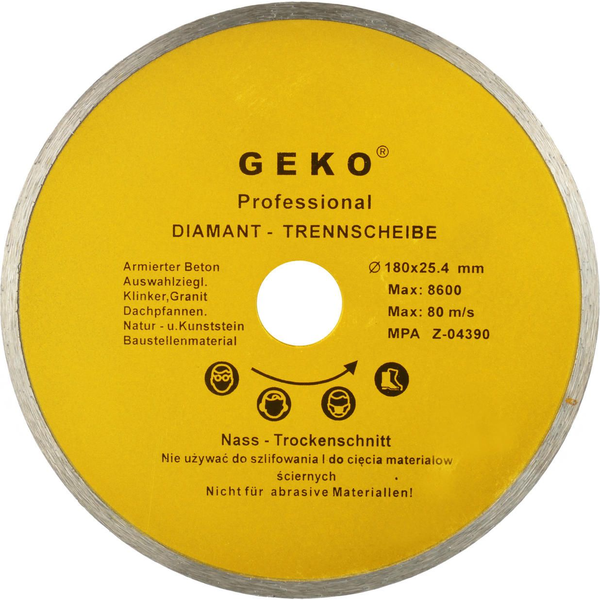 Geko tarcza diamentowa 180mmx25,4 pełna (G00242)