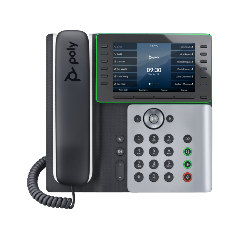 HP Poly Edge E500 VoIP Telefon + PoE - Fekete/Szürke (82M94AA)