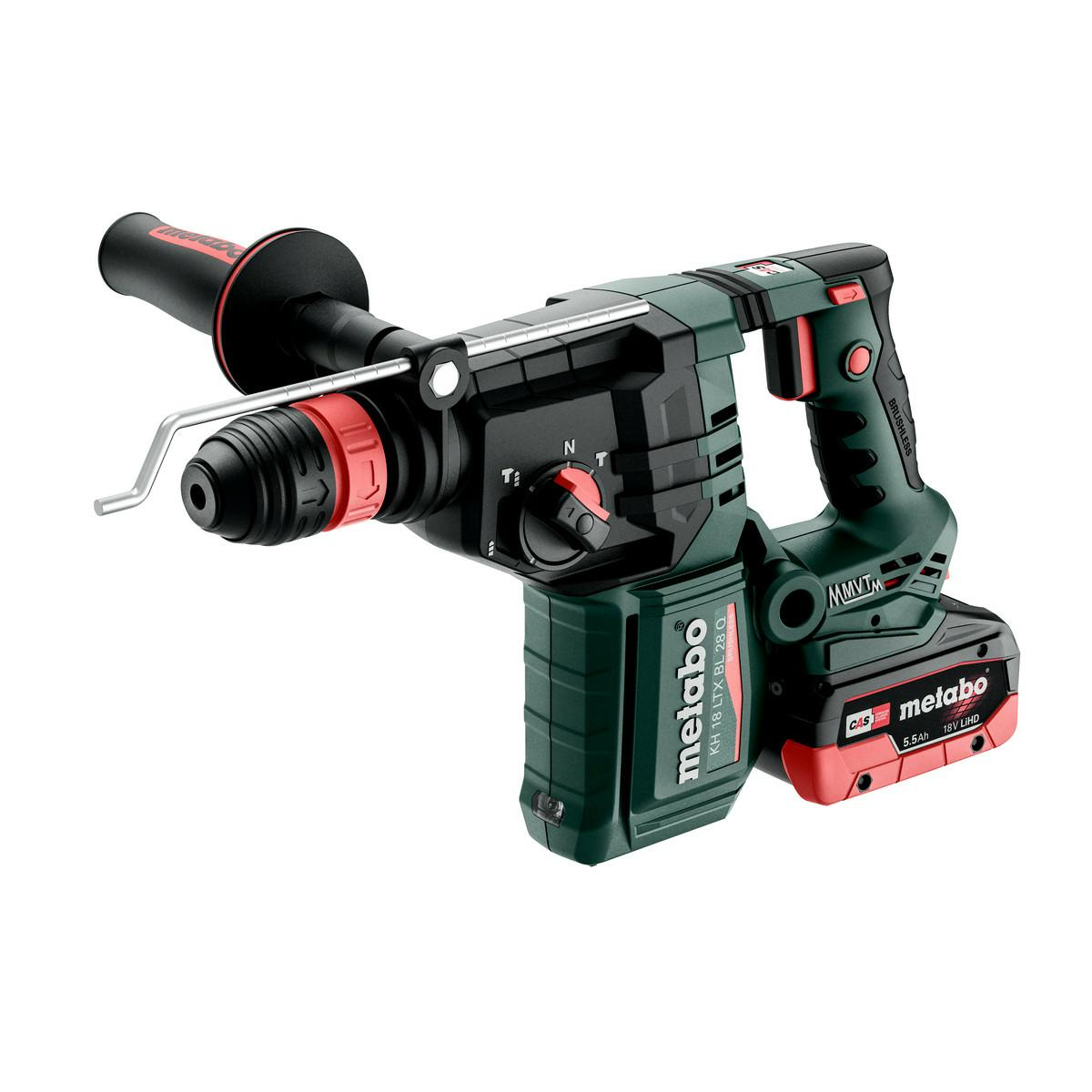 Metabo KH 18 LTX BL 28 Q Akkus Fúró-Vésőkalapács - 18 V, 1000 RMP, 3 J, 2 x 5,5 Ah Akku + Töltő (601715660)
