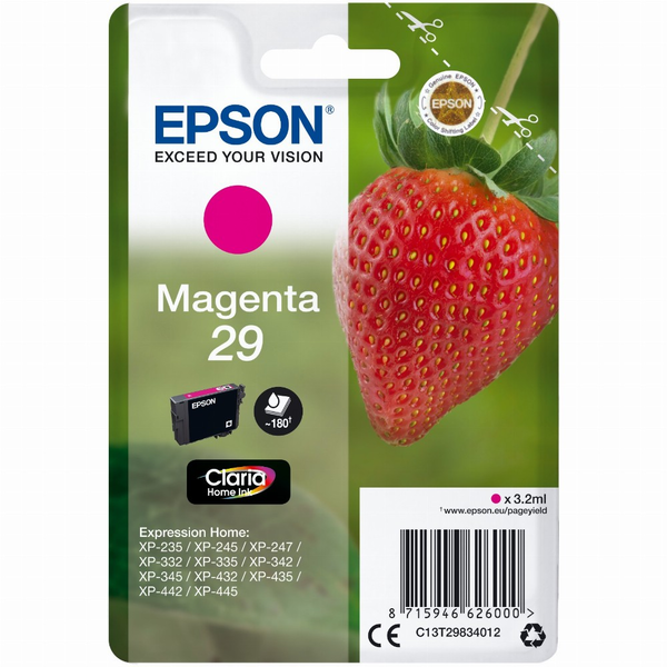 Epson Strawberry C13T29834012 blækpatron 1 stk Original Standard udbytte Magenta