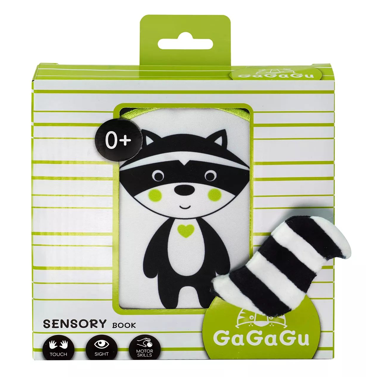 GaGaGu Fejlesztő bébikönyv babáknak Mosómedve mintával (GGG0834)
