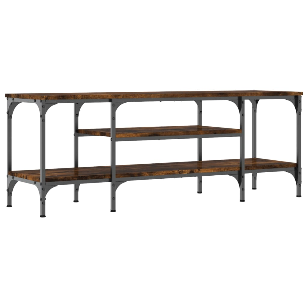 sonoma-tölgyszínű szerelt fa és vas TV-szekrény 121x35x45 cm (831805)