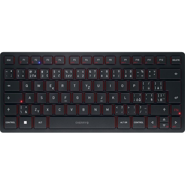 CHERRY JK-9250CS-2 πληκτρολόγιο Παγκόσμιος USB + RF Wireless + Bluetooth QWERTZ Τσέχικος, Σλοβάκος Μαύρος (Μαύρο), Κόκκινο
