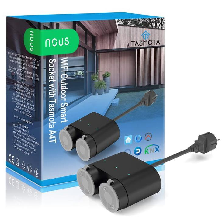 Nous A4T WiFi kültéri intelligens aljzat Tasmota firmware-rel (NOUS-A4T)