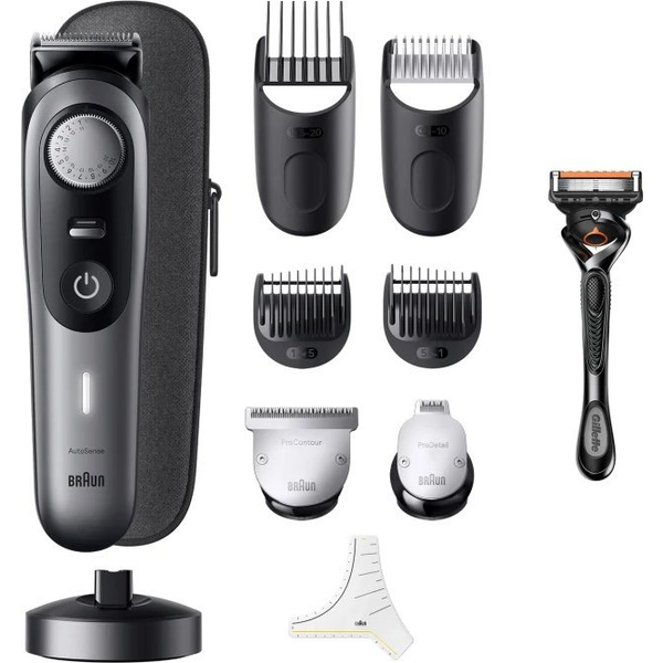 Braun BeardTrimmer BT9420 тример за брада Батерия 40 2 см Работа на мокро и сухо Черен, Сив