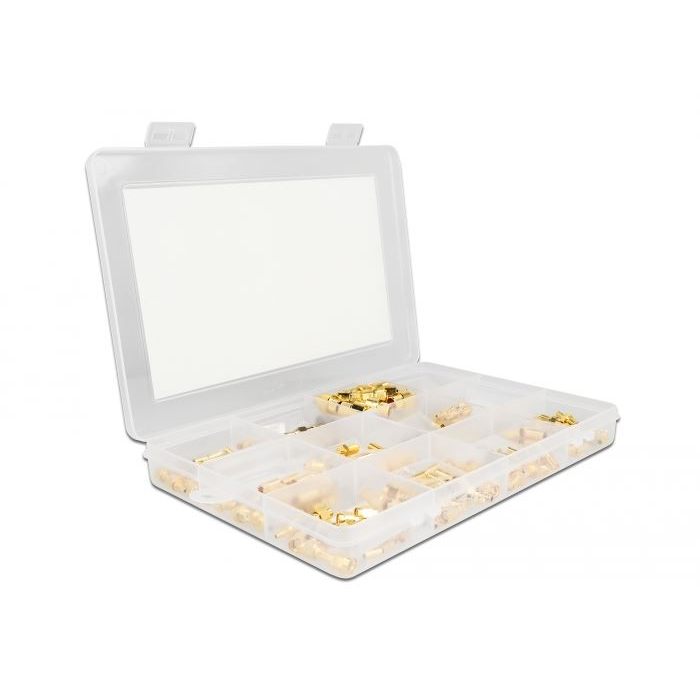 Delock 120 darabos krimp doboz 50 Ohm SMA, SMB és RP-SMA csatlakozókkal (66812) (delock66812)