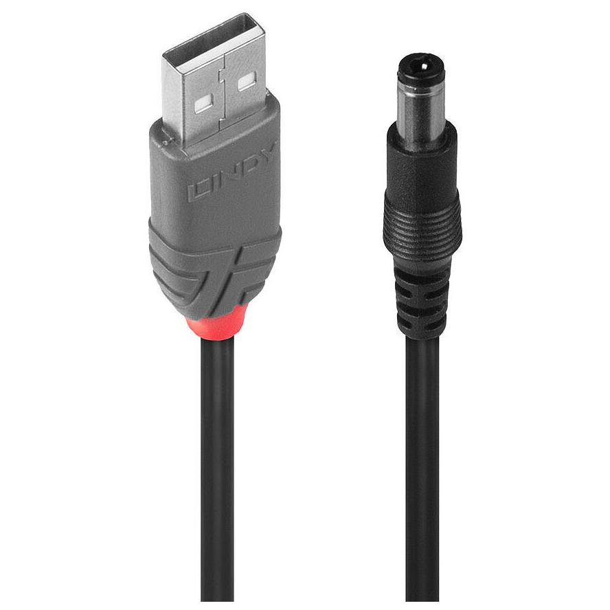 LINDY Adapterkabel USB A St - DC 5.5/2.5mm St 1.5m (70267)