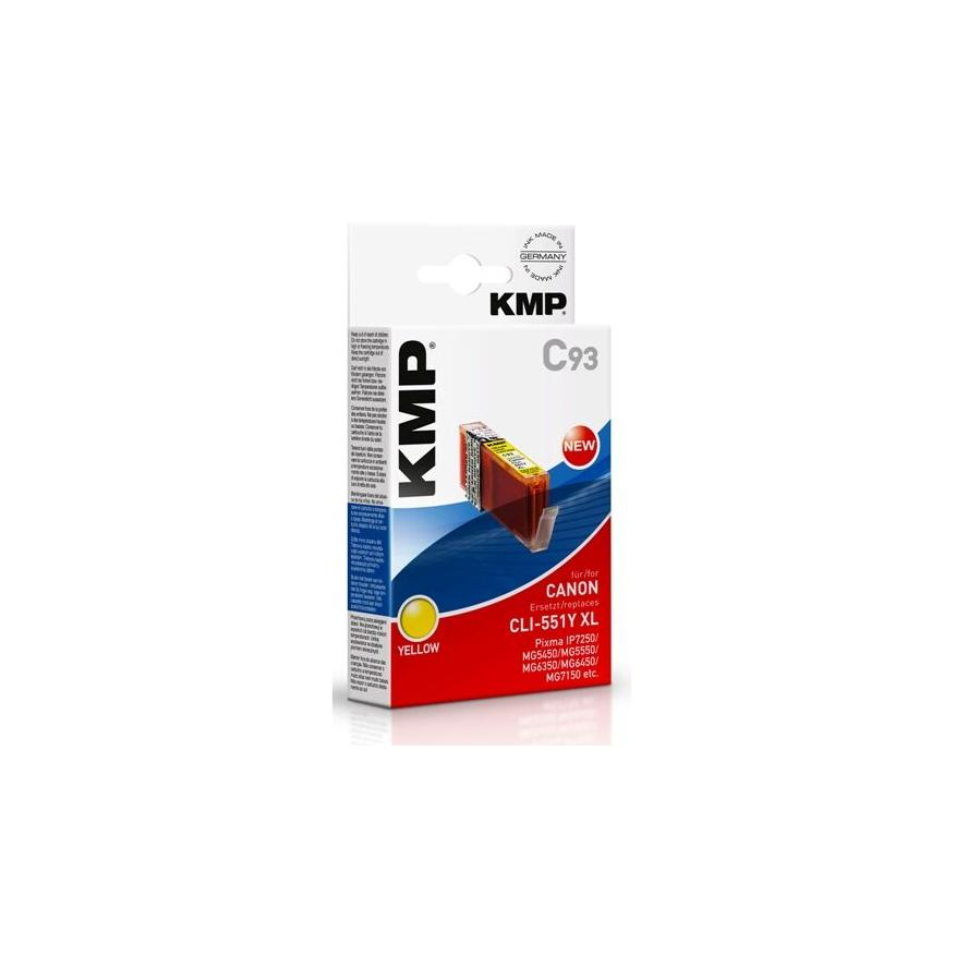 KMP (Canon CLI-551YXL) Tintapatron Sárga - Chipes (1519,0009)
