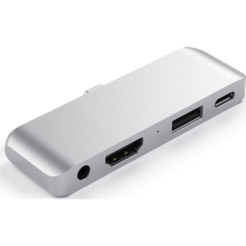 Satechi Aluminium TYPE-C Mobile Pro Hub (HDMI 4k,1x Jack 3mm,1x USB-A,1x USB-C) ezüst (ST-TCMPHS) (ST-TCMPHS)