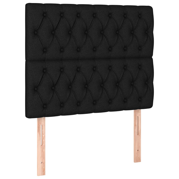 Tăblii de pat, 2 buc, negru, 100x7x78/88 cm, textil