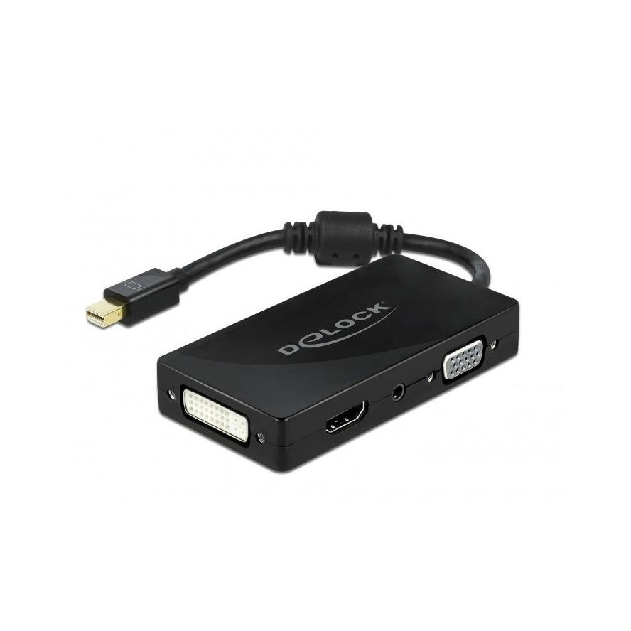 Delock Mini DisplayPort 1.2 adapter - VGA / HDMI / DVI / audio anya 4K passzív fekete (62073)