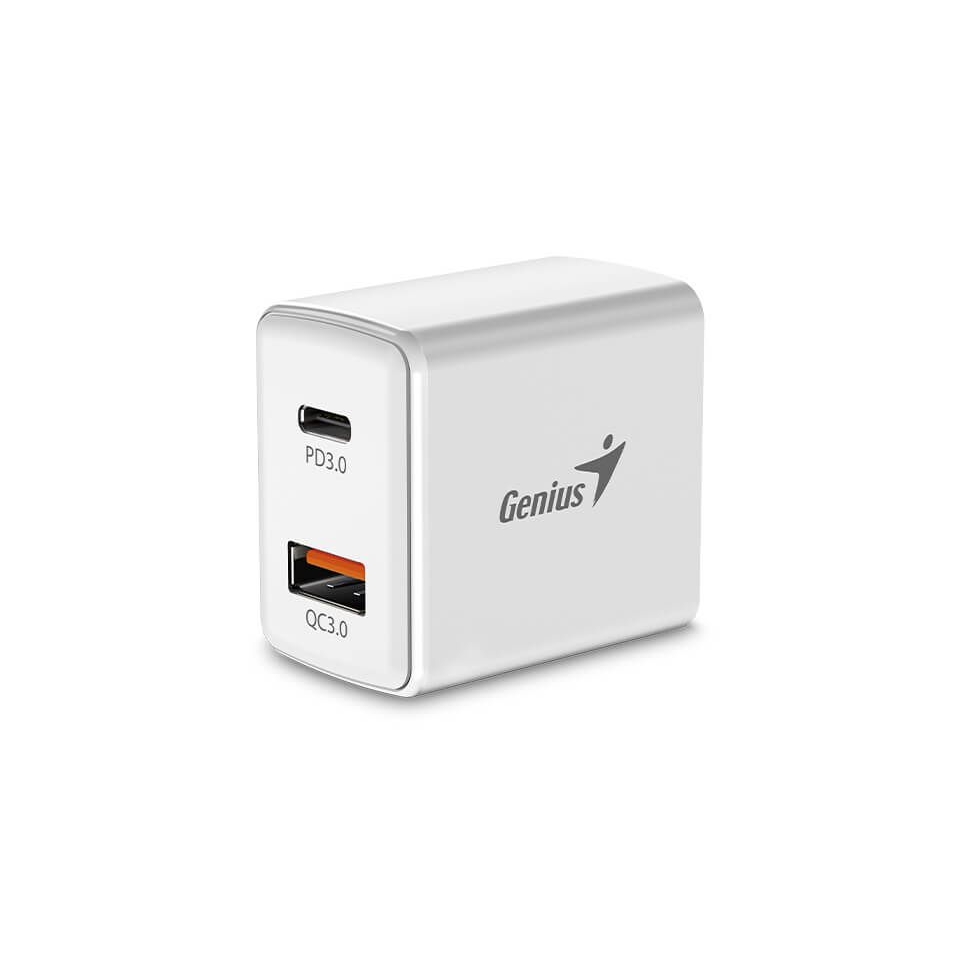 Genius PD-20AC 1x USB Type-C / 1x USB Type-A Hálózati töltő - Fehér (20W) (32590005400)