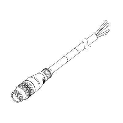 Molex 1200060240 Érzékelő-/működtető összekötő, konfekcionált Dugó 2.00 m Pólusszám: 4 1 db (1200060240)
