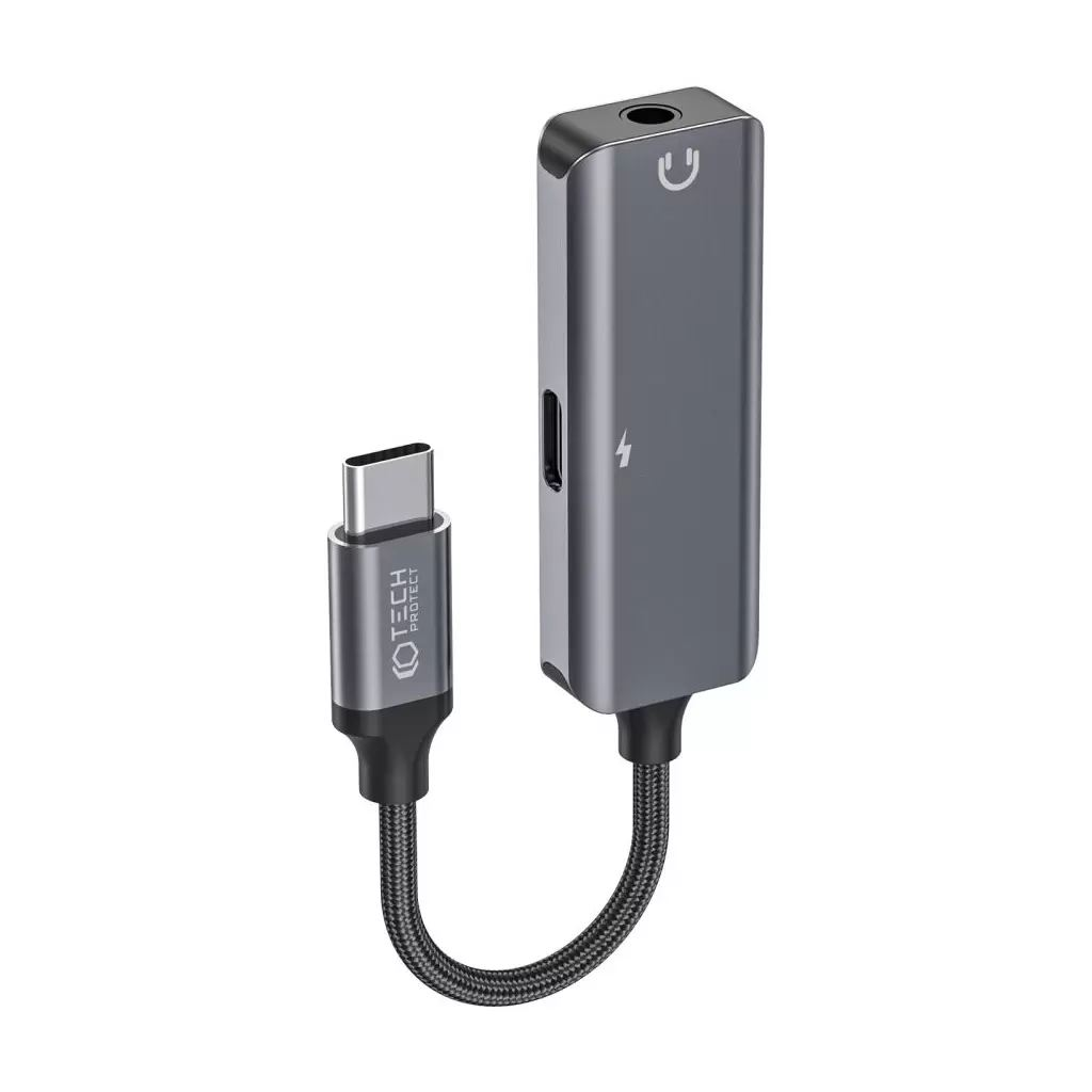 Tech-Protect Ultraboost USB-C - 3,5mm jack átalakító adapter fekete (127985) (t127985)