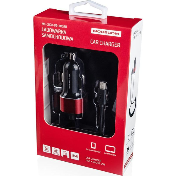 Ładowarka Modecom CU2K-09 Jednoczęściowa 1x USB-A 2.4 A  (ZT-MC-CU2K-09-MICRO)