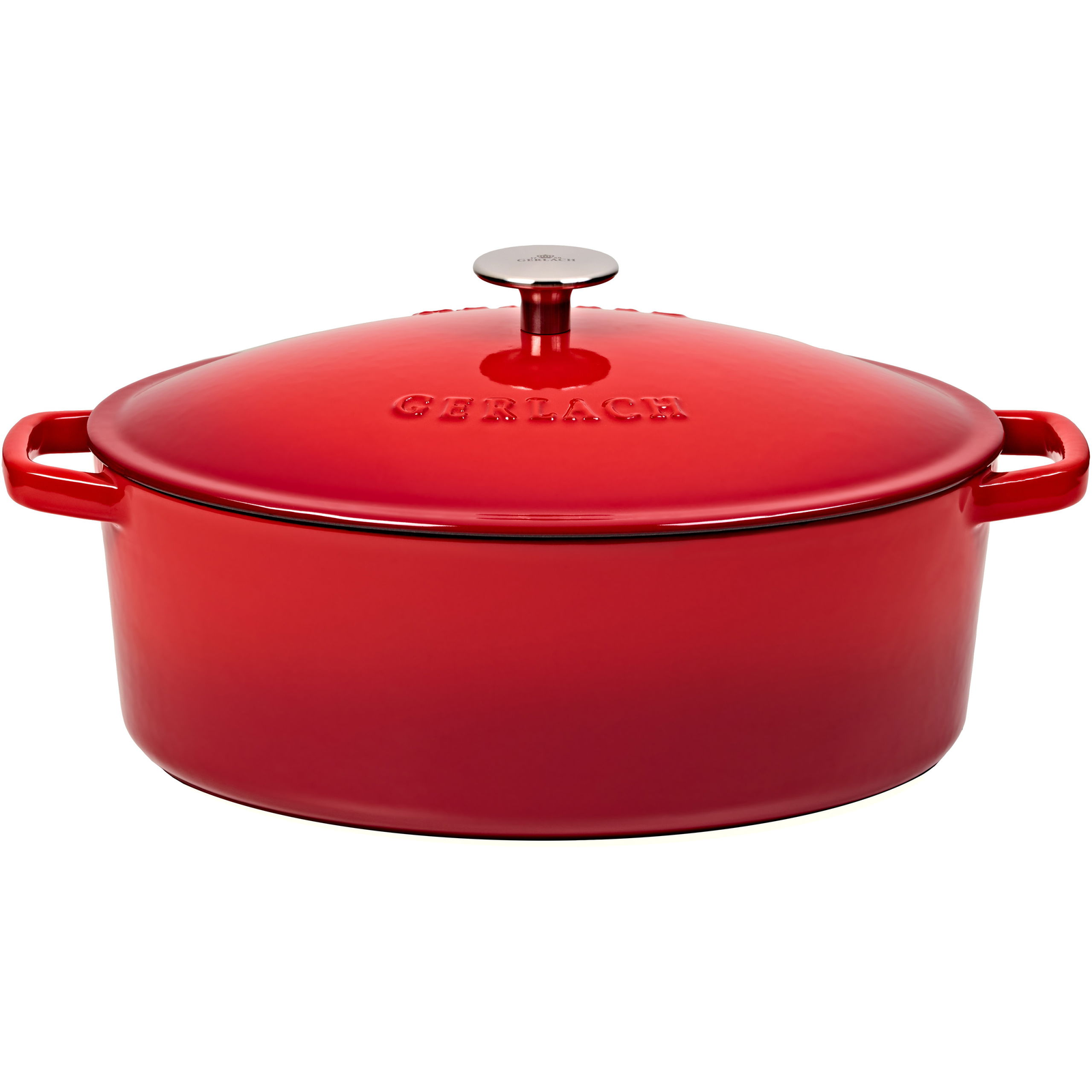 Gerlach NATUR öntöttvas edény fedővel, 31 cm 5,5 l ovális piros (9954077)