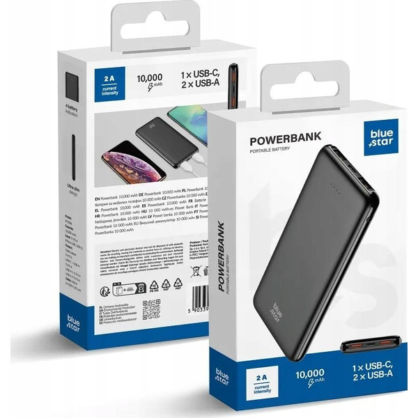 Bluestar 10000 mAh Power Bank 2A USB negru