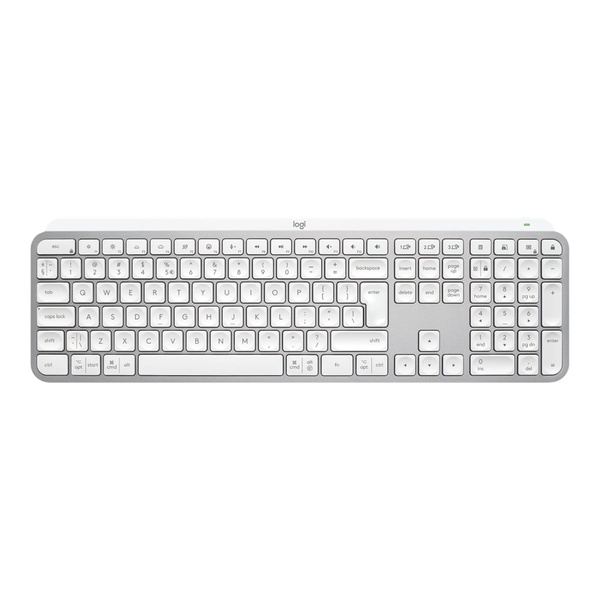 Logitech MX Keys S tastatur Universel RF trådløs + Bluetooth QWERTZ Tysk Aluminium, Hvid