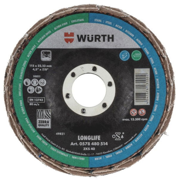 WÜRTH Longlife Lamellás csiszolókorong, 125 mm, G60 (0578480526960 1)