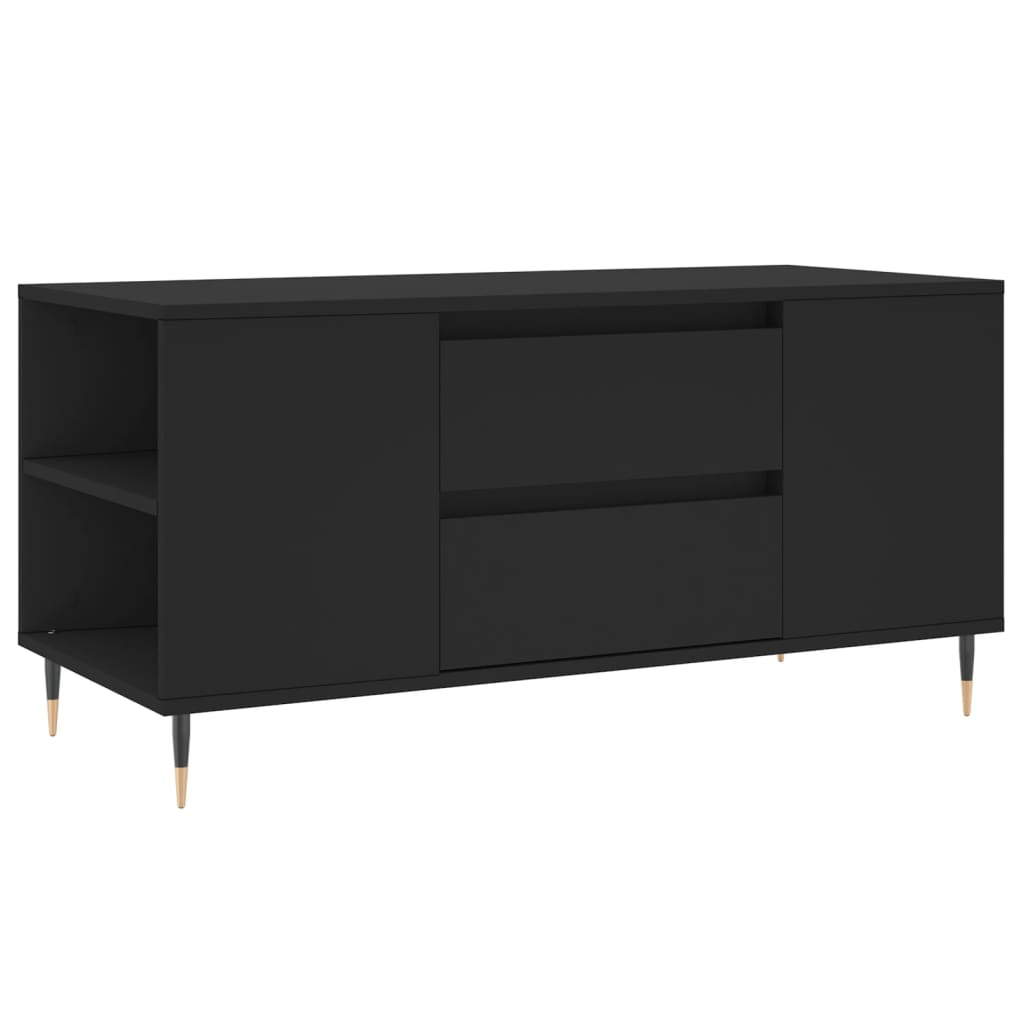 fekete műfa dohányzóasztal 102x44,5x50 cm (830989)