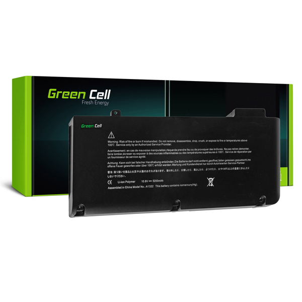 Батерия за лаптоп GREEN CELL, A1322 for Apple MacBook Pro 13 A1278 11,1V 5200mAh GREEN CELL