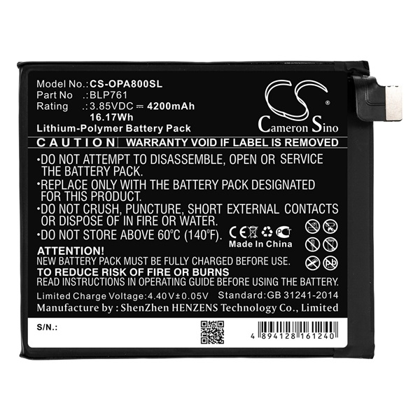 Cameron Sino CS-OPA800SL OnePlus 8 5G Telefon akkumulátor 4200 mAh