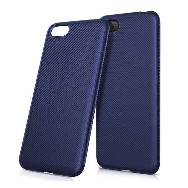 Szilikon telefonvédő (közepesen ütésálló, csíkos minta) SÖTÉTKÉK [Huawei Y5 2018 (Y5 Prime 2018)] (5996457777792)