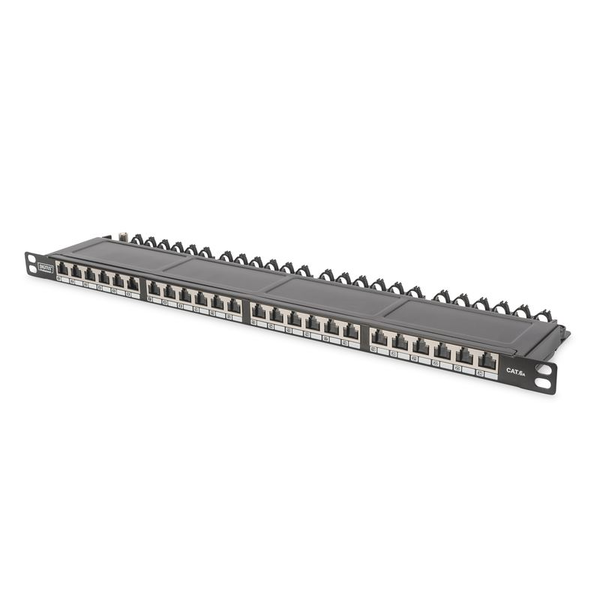 DIGITUS Patchpanel 0,5HE 24-Port Cat6a    geschirmt schwarz