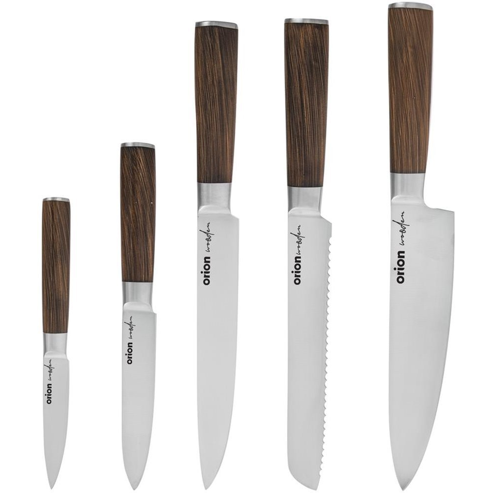Orion 5 db-os rozsdamentes acél konyhai késkészlet WOODEN (831149)