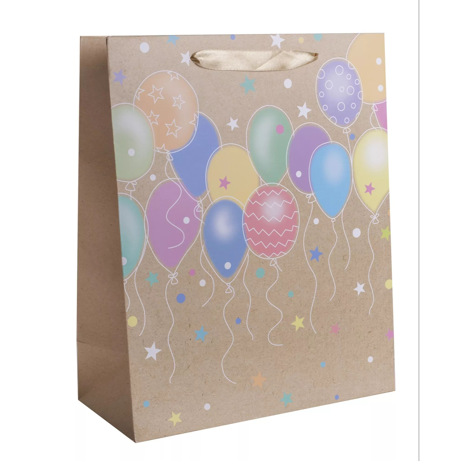 Színes lufi mintás szalagfüles papír Ajándéktasak (11 x 14 cm) (370411)