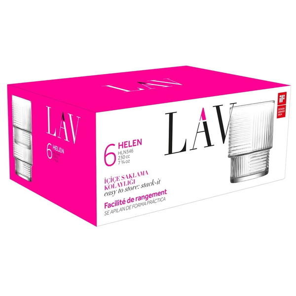 LAV Helen Soft Drink 230ml Üdítős üveg pohár szett 6 darabos